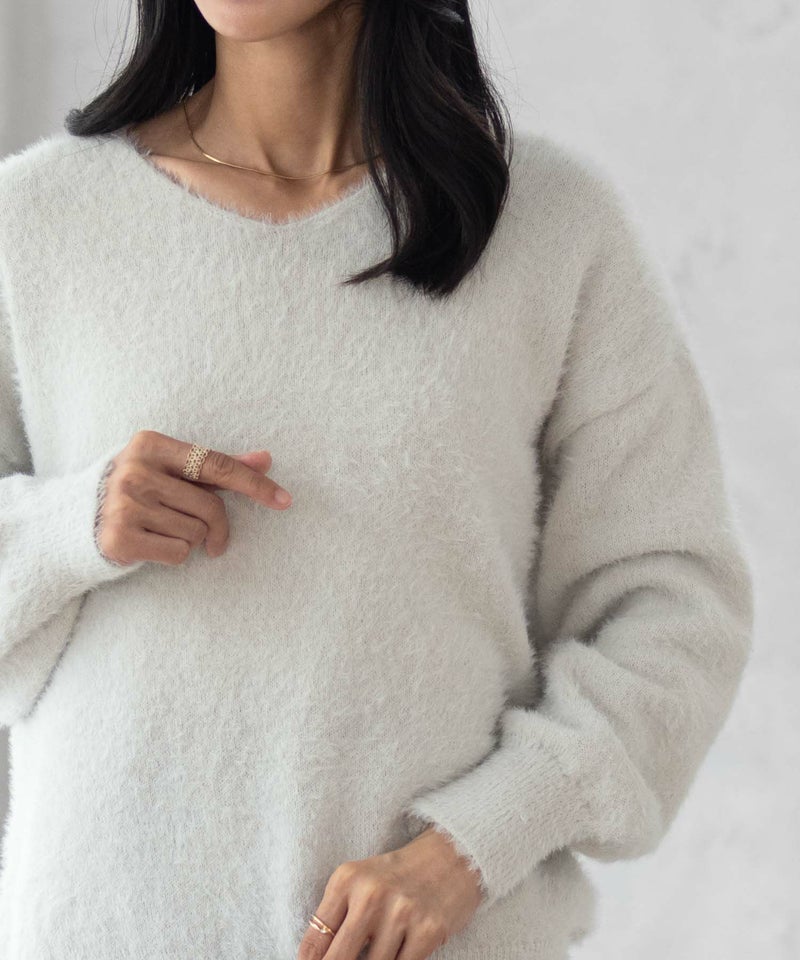 Howdy Marie フェザーヤーンVネックプルオーバー レディース商品画像-4