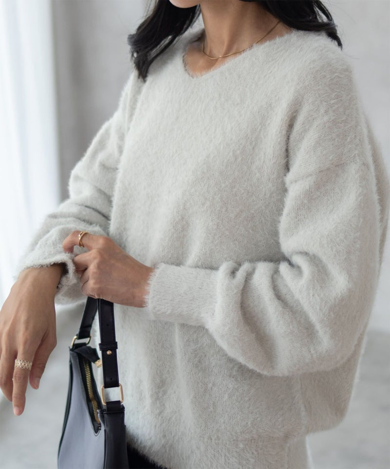 Howdy Marie フェザーヤーンVネックプルオーバー レディース商品画像-5