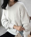 [期間限定knit]Howdy Marie  フェザーヤーンVネックプルオーバー レディース商品サムネイル-6