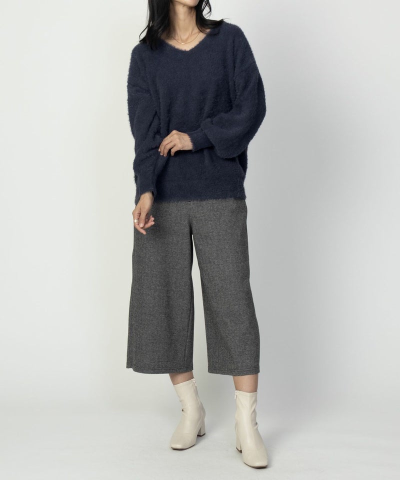 [期間限定knit]Howdy Marie  フェザーヤーンVネックプルオーバー レディース商品画像-11