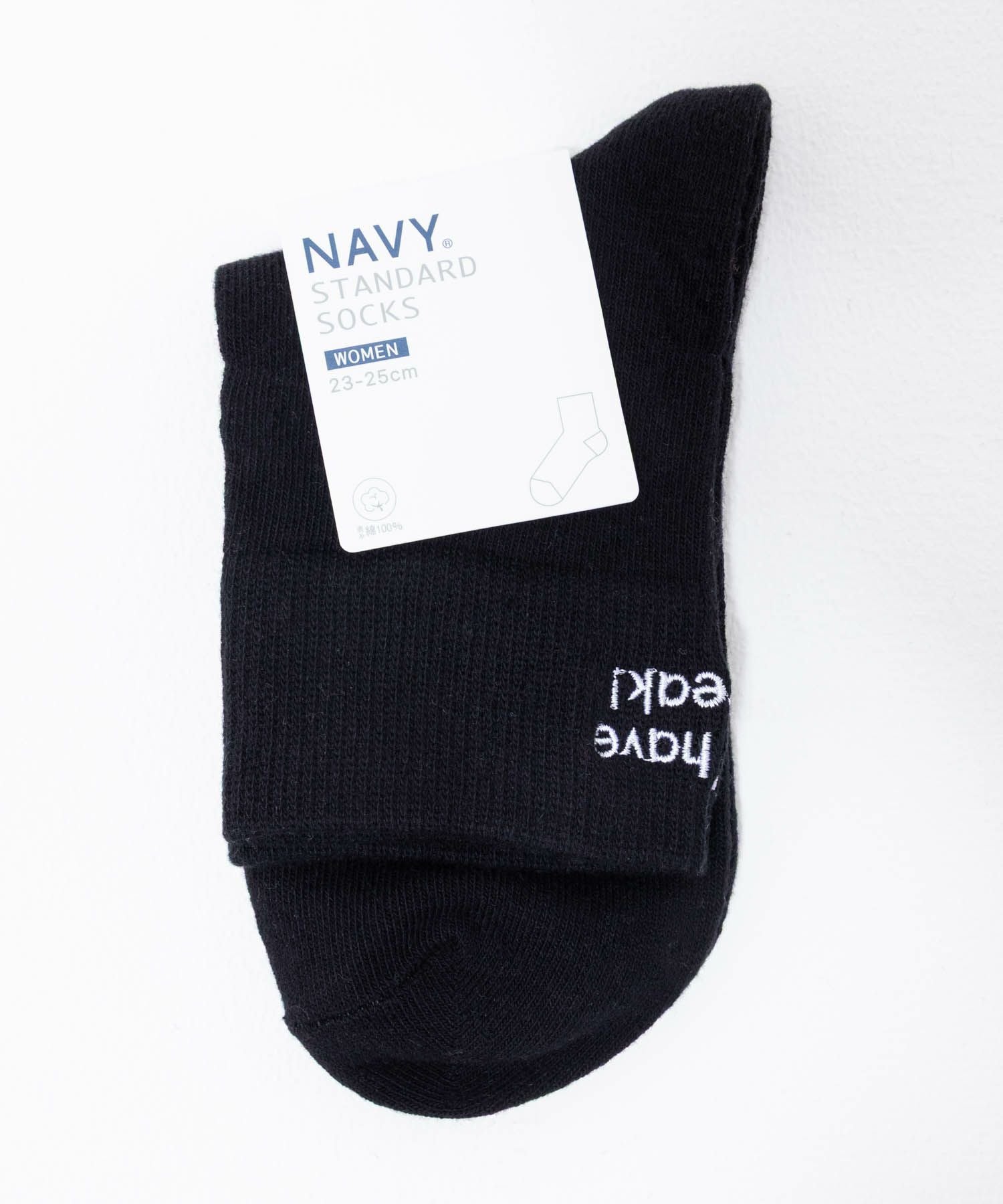 NAVY ロゴ刺繍ショート丈ソックス レディース