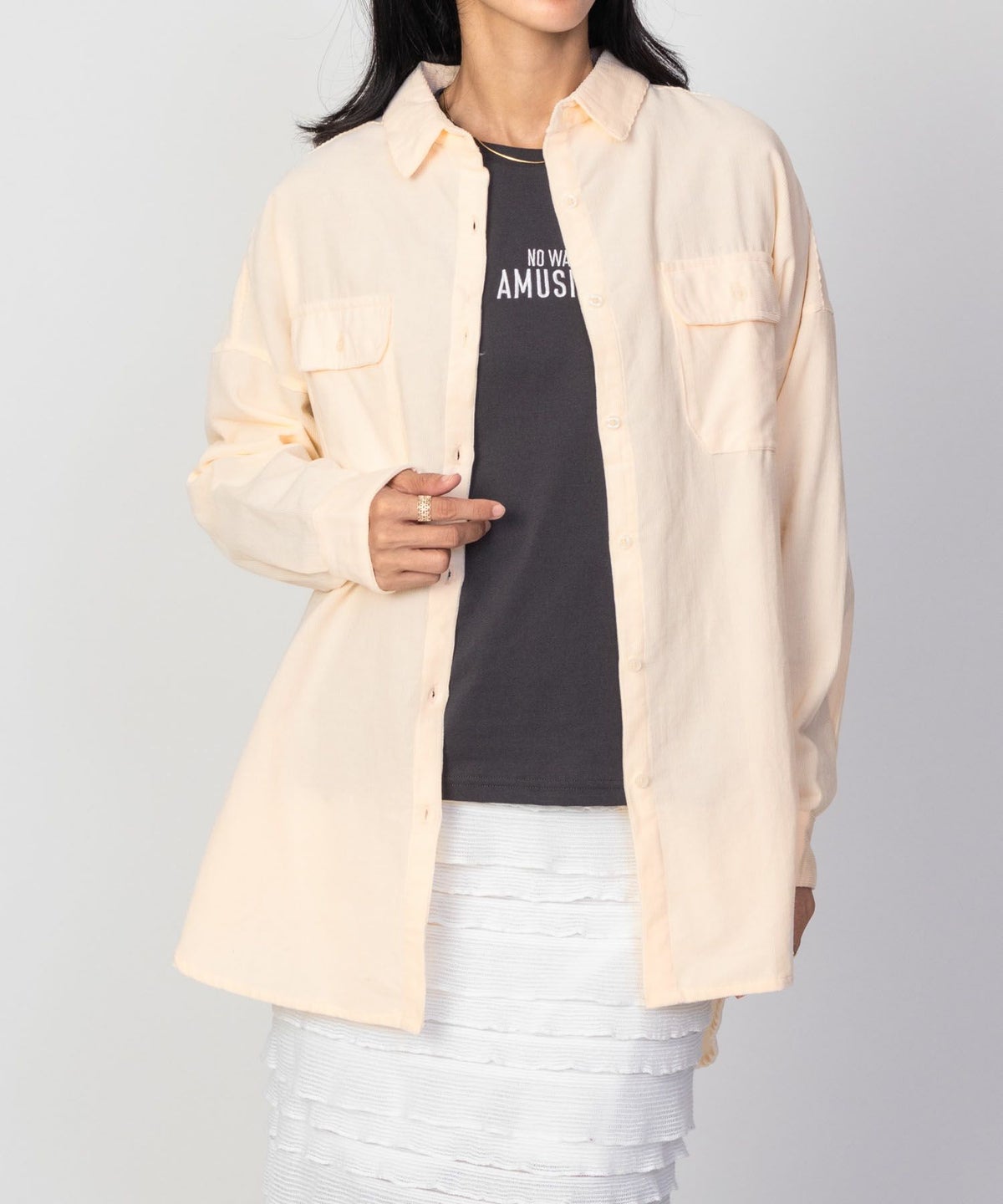 Howdy Marie インドコールオーバーシャツ レディース