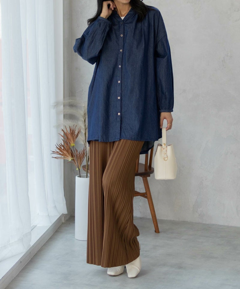 Howdy Marie  インドデニムギャザーチュニック レディース商品画像-2