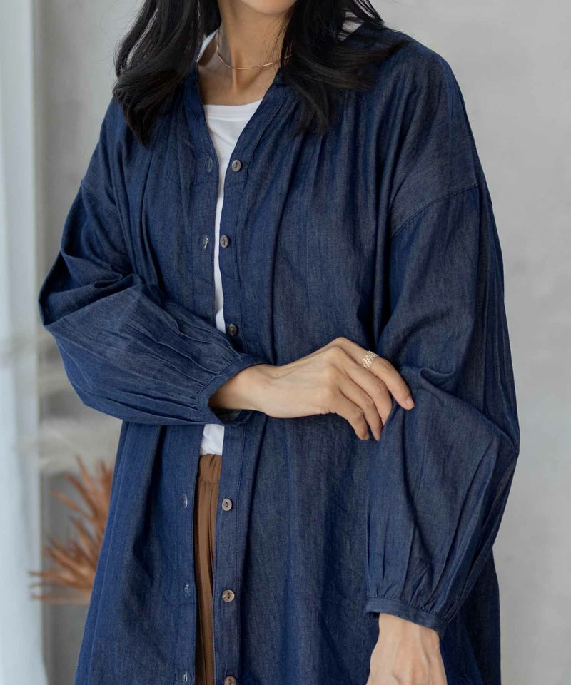 Howdy Marie インドデニムギャザーチュニック レディース商品画像-3