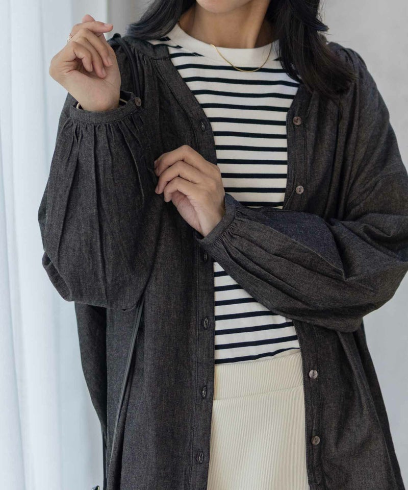 Howdy Marie インドデニムギャザーチュニック レディース商品画像-4