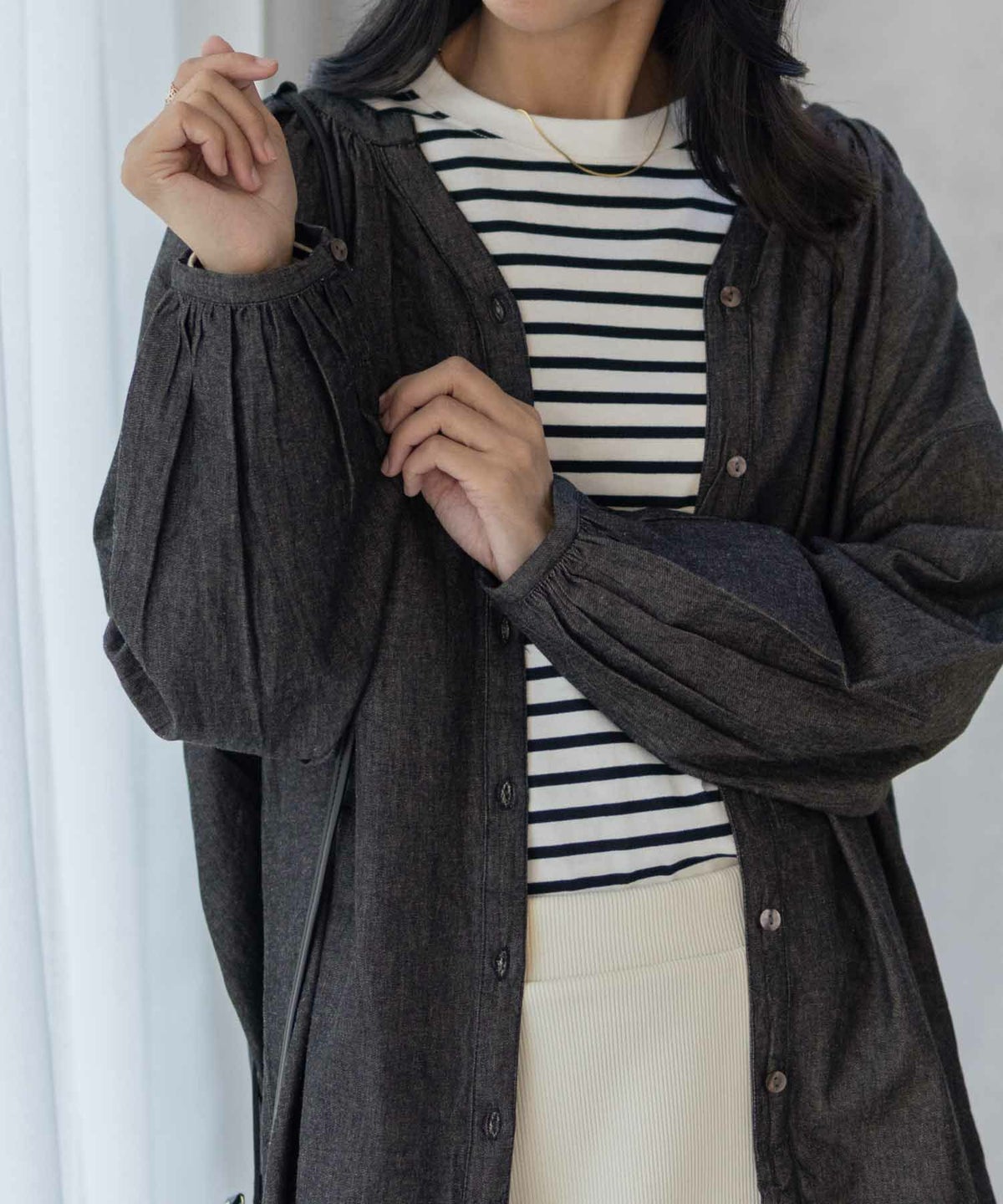 Howdy Marie インドデニムギャザーチュニック レディース