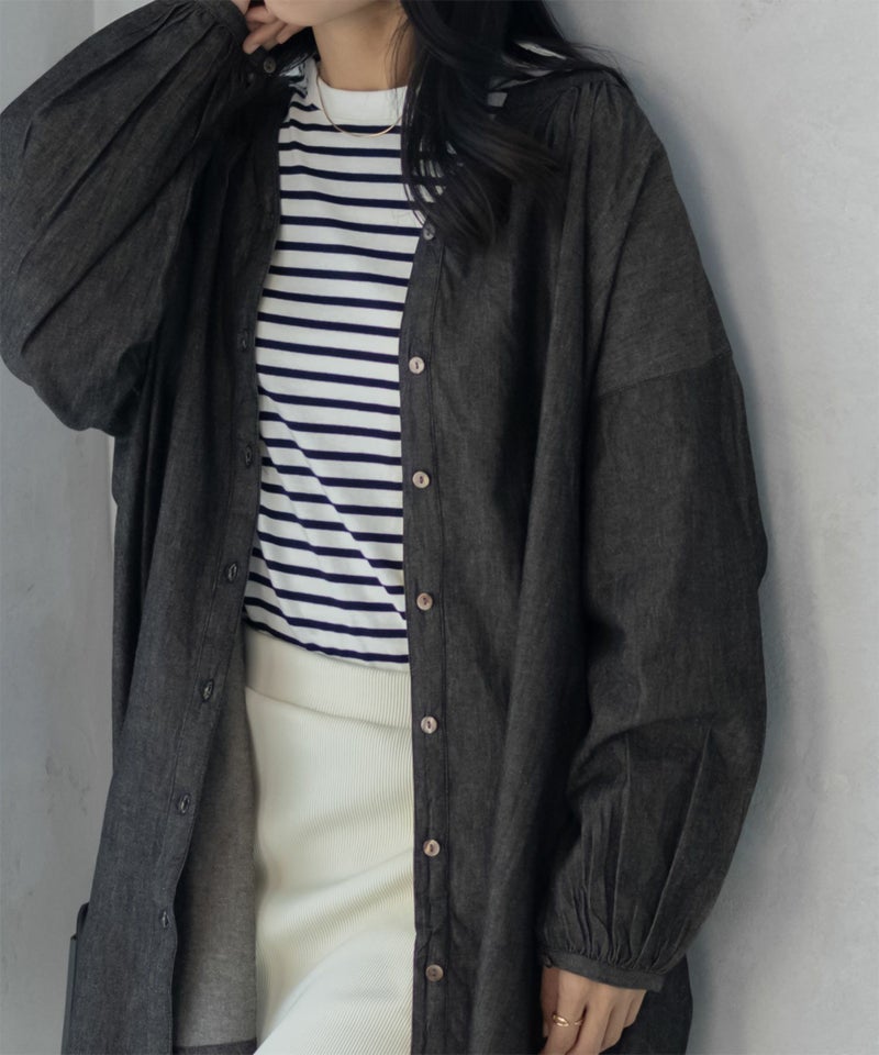 Howdy Marie インドデニムギャザーチュニック レディース商品画像-5