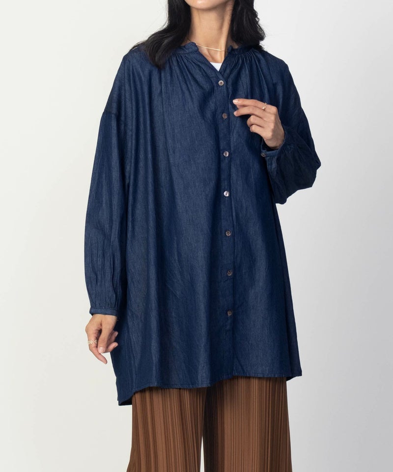 Howdy Marie インドデニムギャザーチュニック レディース商品画像-7