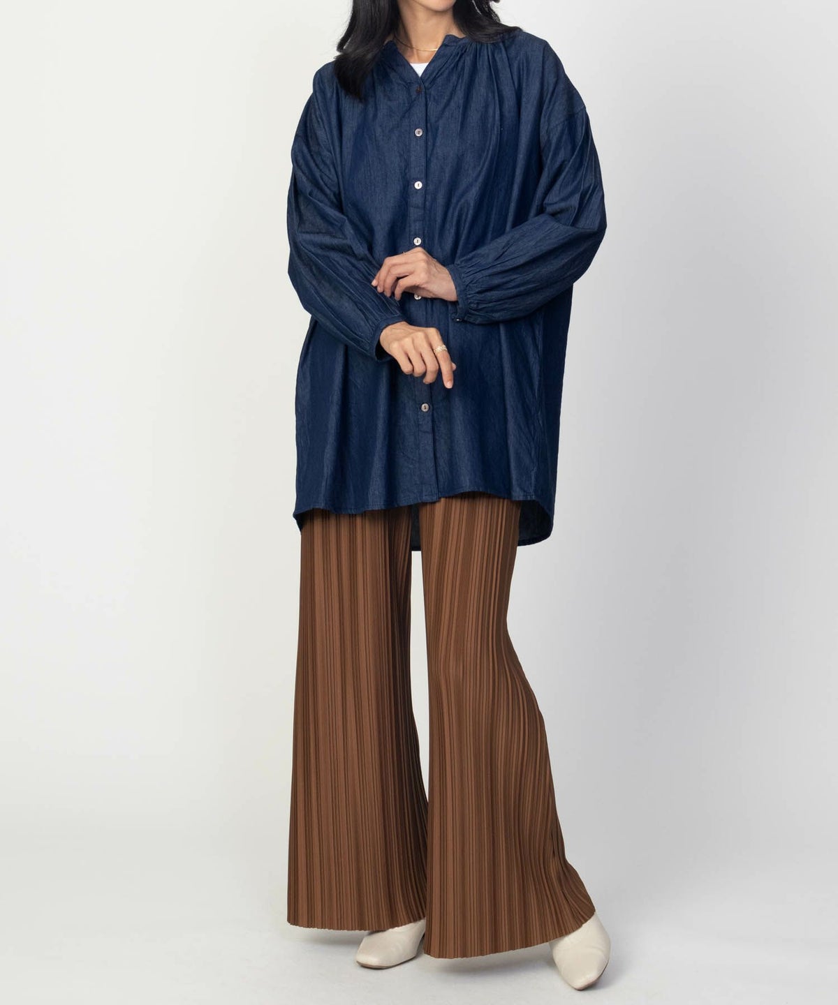 Howdy Marie インドデニムギャザーチュニック レディース