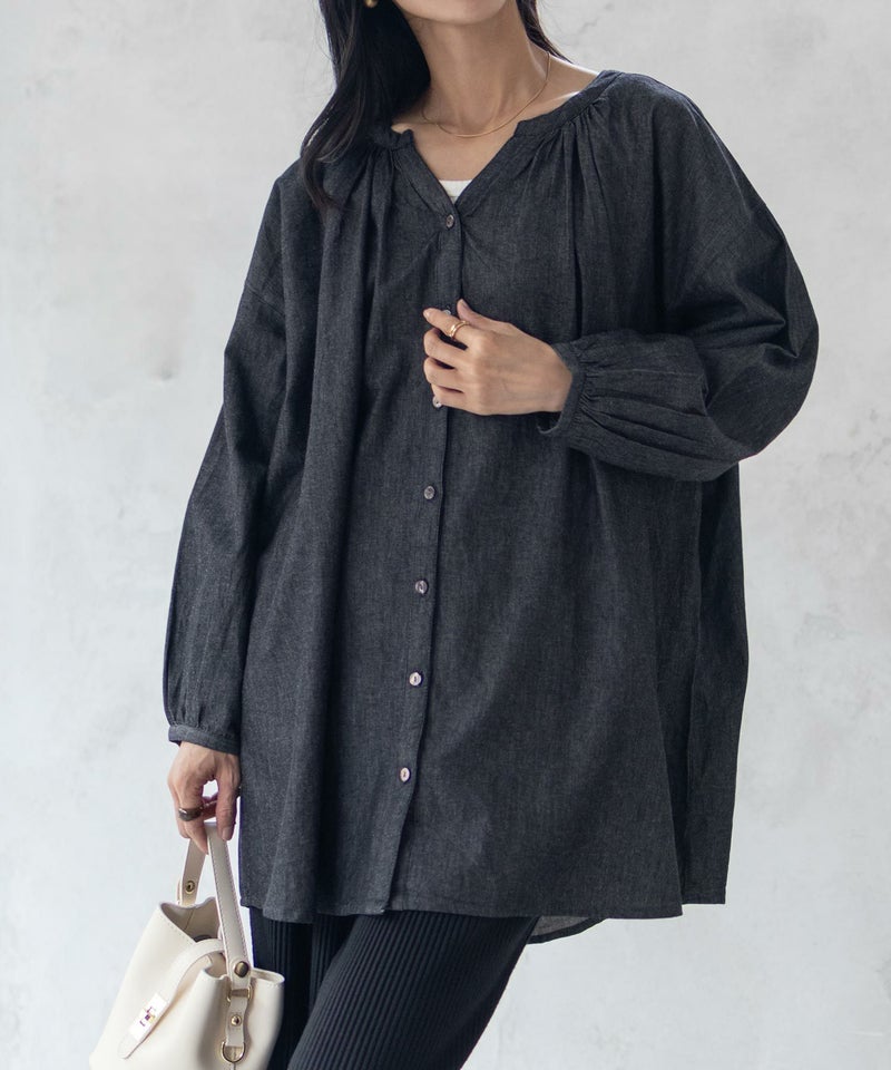 Howdy Marie インドデニムギャザーチュニック レディース商品画像-19
