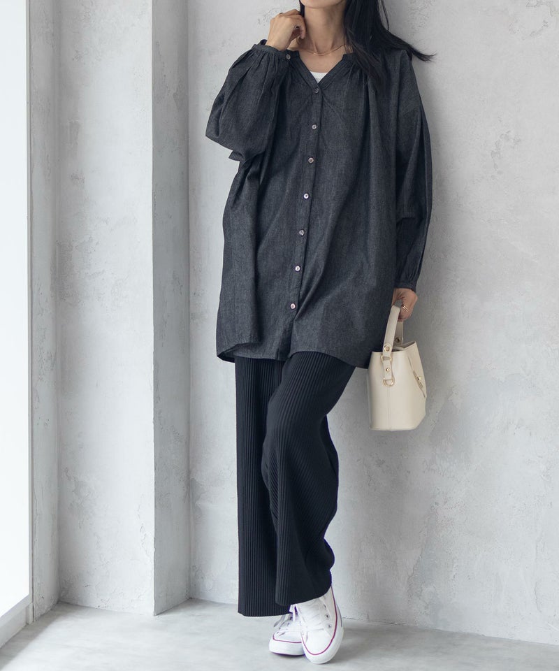 Howdy Marie インドデニムギャザーチュニック レディース商品画像-24