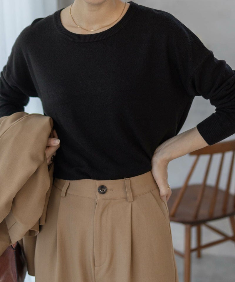 [期間限定knit]nAvy カシミヤタッチニット クルーネック レディース商品画像-1