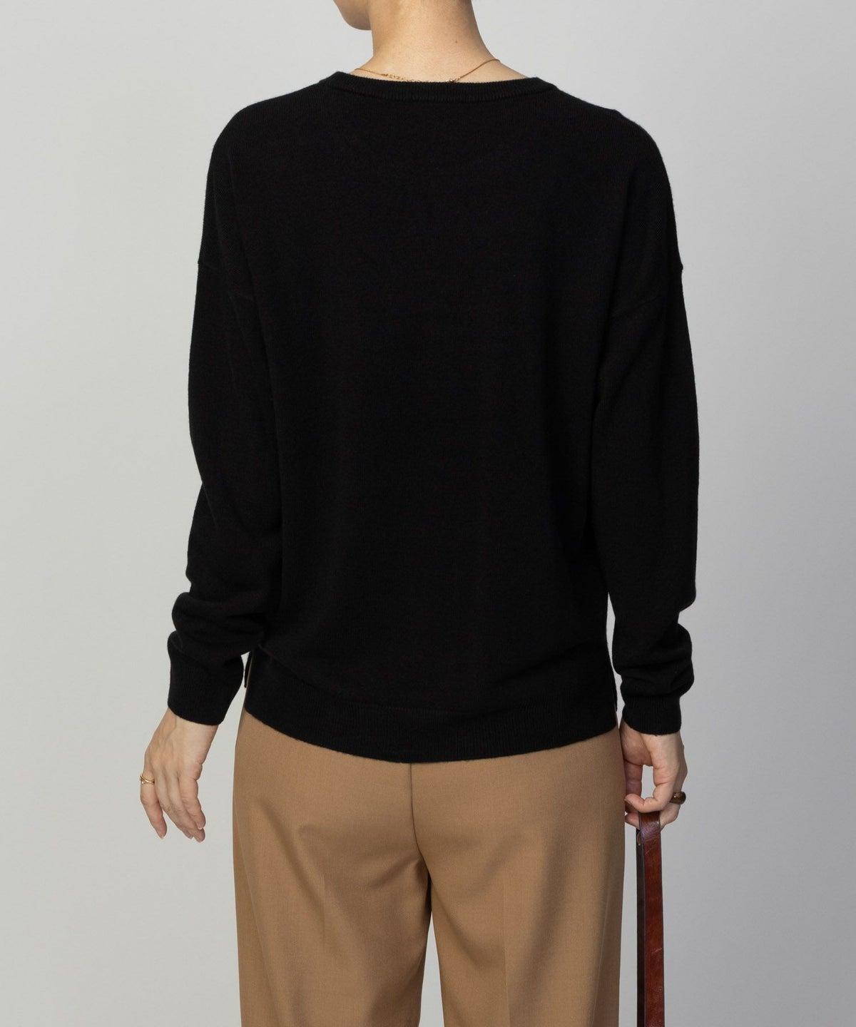 NAVY カシミヤタッチニット クルーネック レディース