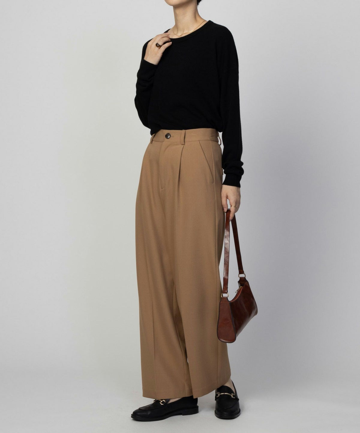 NAVY カシミヤタッチニット クルーネック レディース