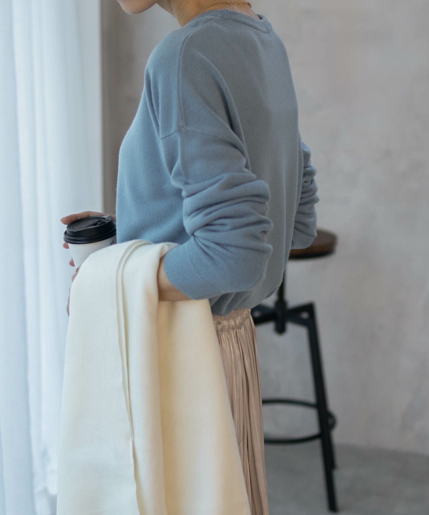 NAVY カシミヤタッチニット クルーネック レディース
