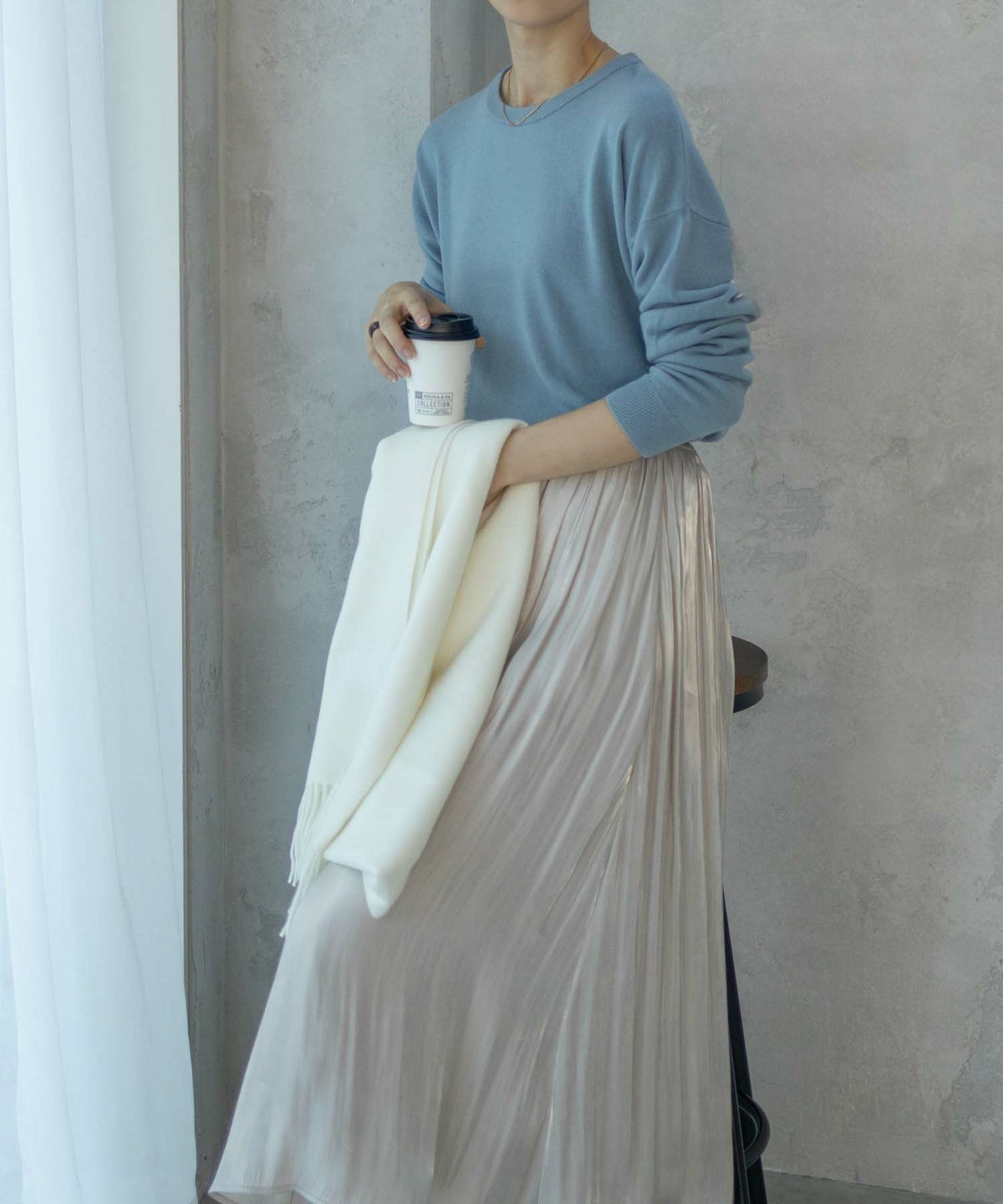 NAVY カシミヤタッチニット クルーネック レディース