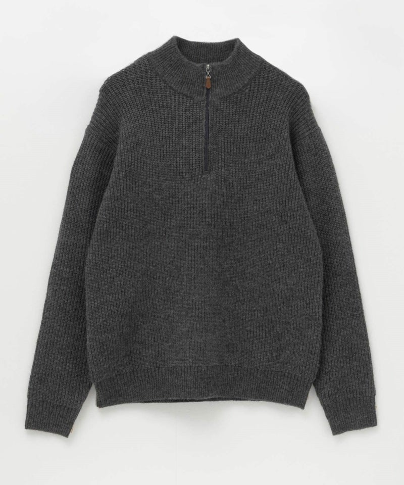 NAVY 快適ニットハーフZIP メンズ商品画像-9