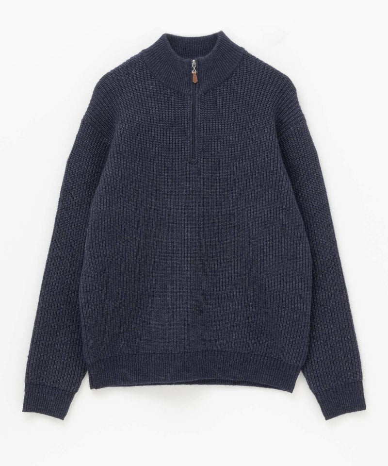 NAVY 快適ニットハーフZIP メンズ商品画像-11