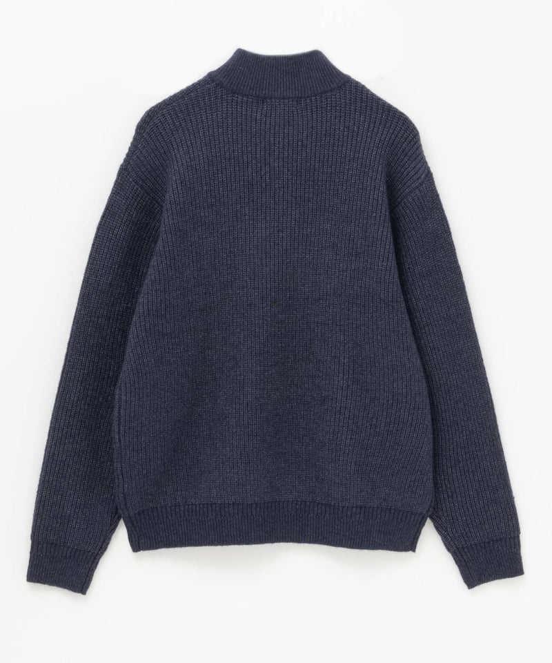 NAVY 快適ニットハーフZIP メンズ商品画像-12