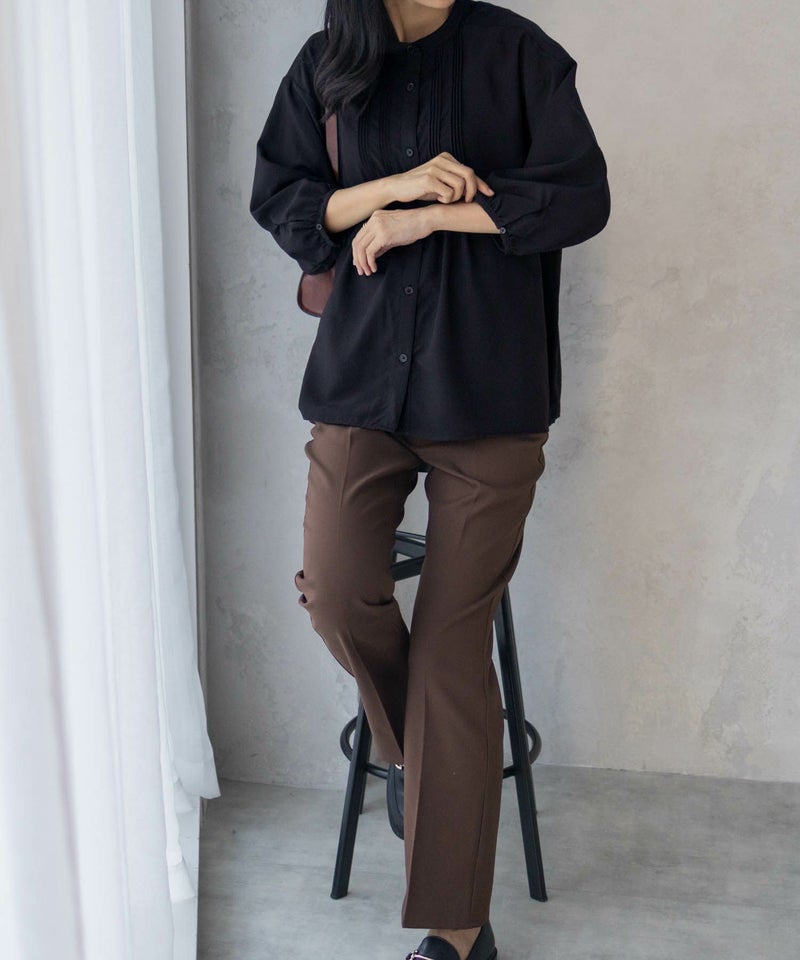 nAvy ピンタック5分袖ブラウス レディース商品画像-3