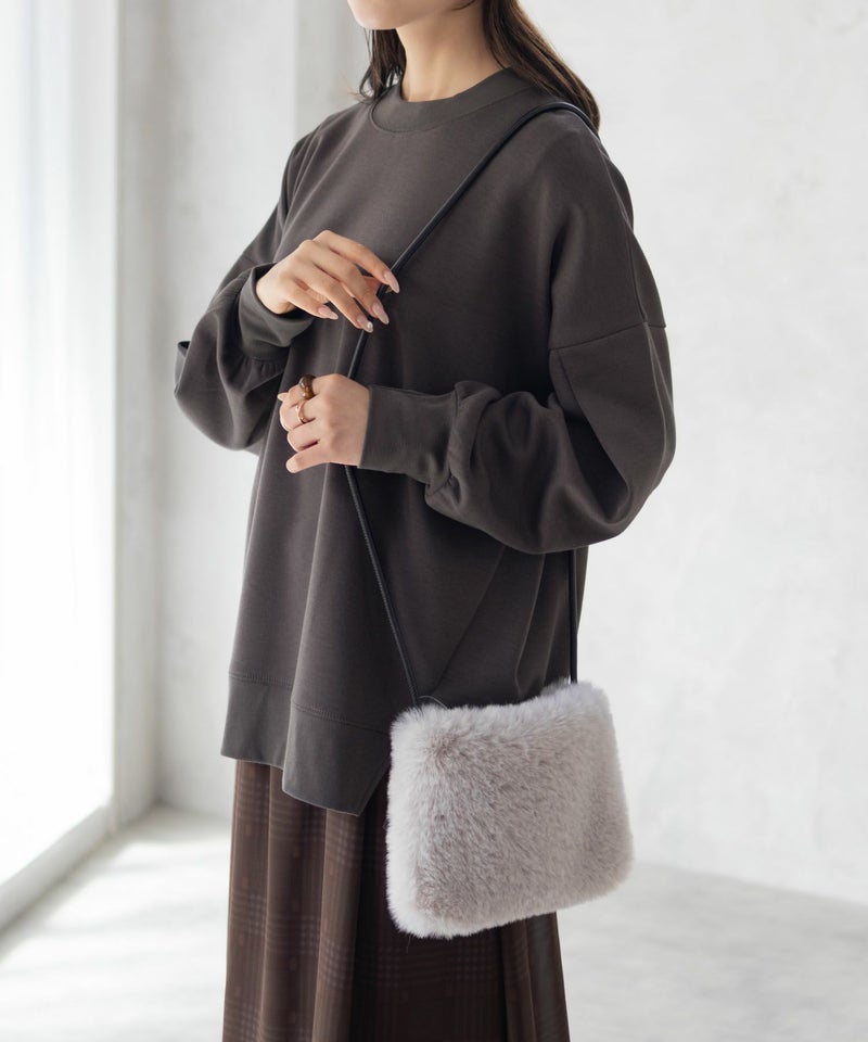 HusHusH ポンチ素材 ルーズ袖タックプルオーバー レディース商品画像-2