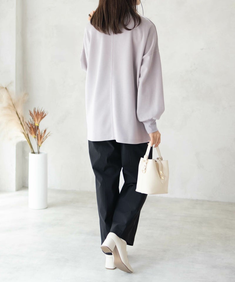 HusHusH ポンチ素材 ルーズ袖タックプルオーバー レディース商品画像-6