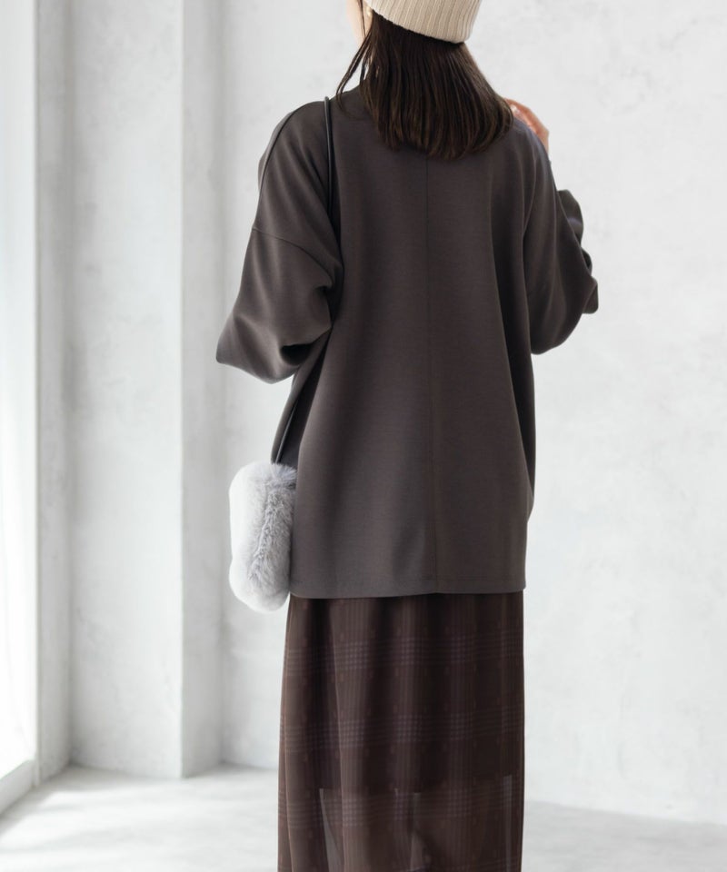 HusHusH  ポンチ素材 ルーズ袖タックプルオーバー レディース商品画像-12