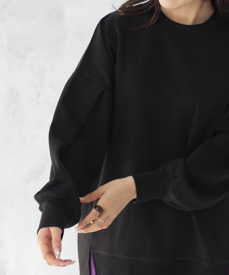 HusHusH ポンチ素材 ルーズ袖タックプルオーバー レディース商品画像-19