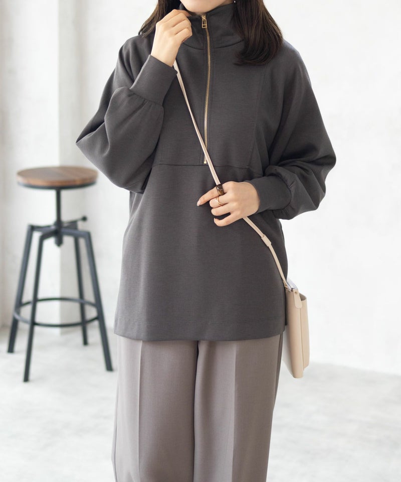 HusHusH  ポンチ素材 デザインZIPプルオーバー レディース商品画像-1