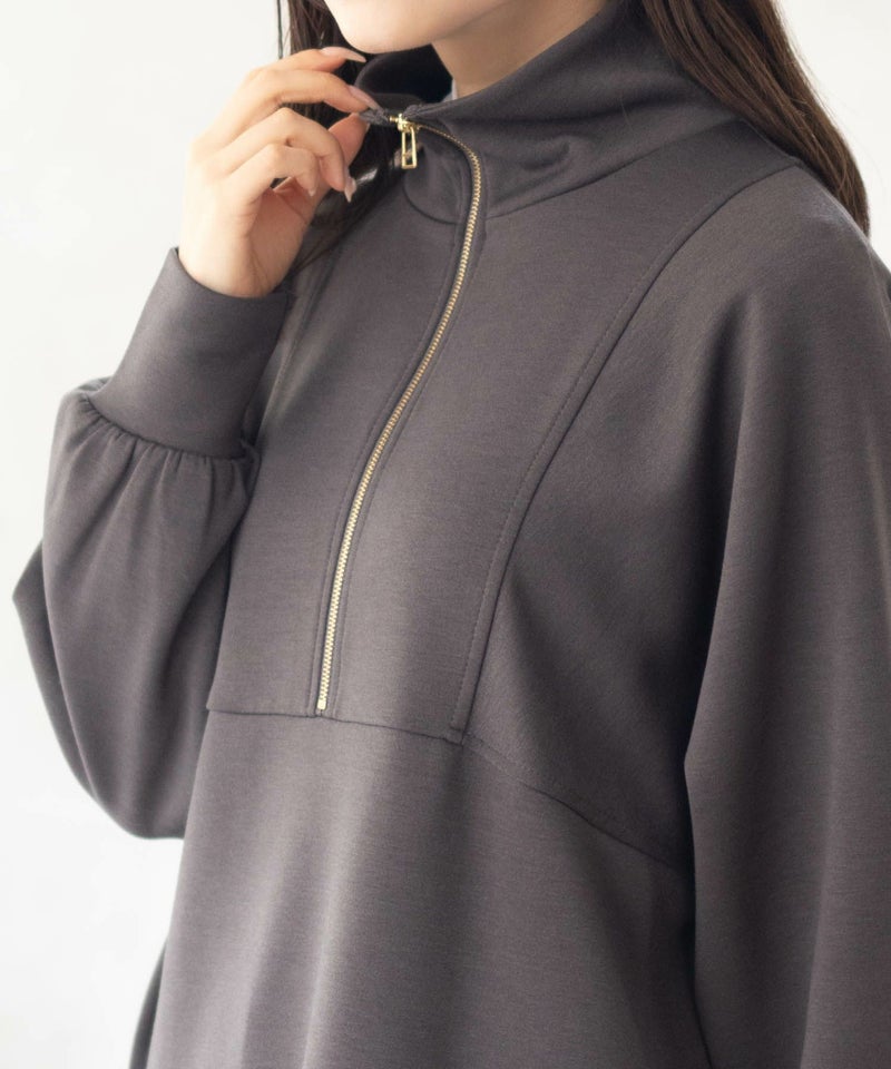 HusHusH  ポンチ素材 デザインZIPプルオーバー レディース商品画像-4