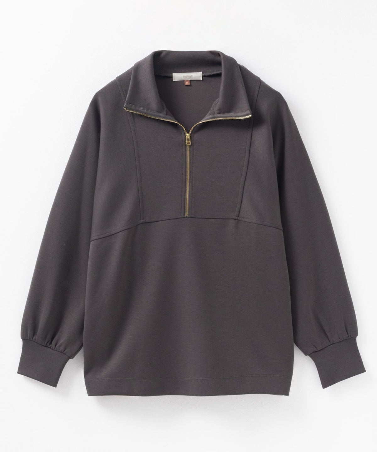 HusHusH ポンチ素材 デザインZIPプルオーバー レディース