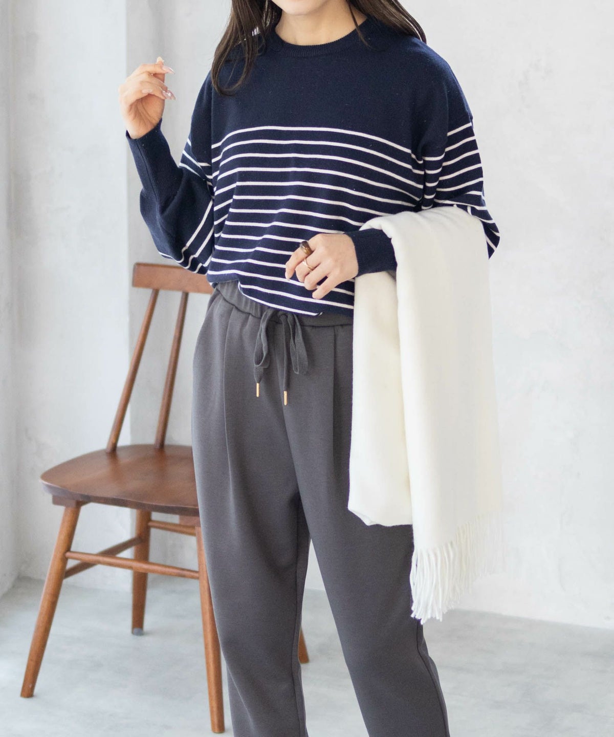 HusHusH ラメ入りボーダープルオーバー レディース