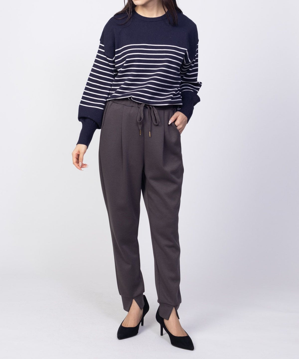 HusHusH ラメ入りボーダープルオーバー レディース