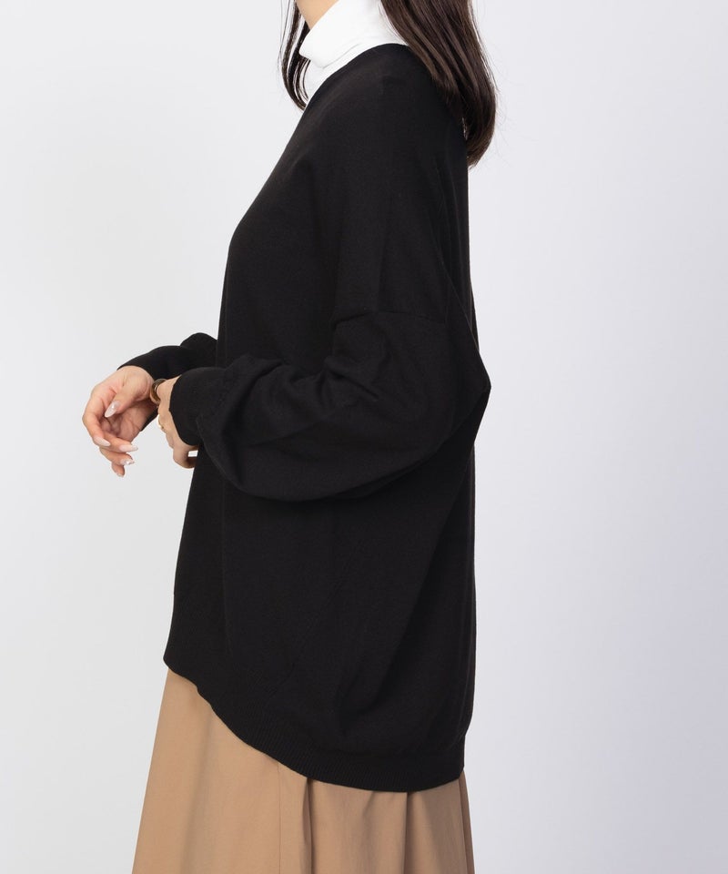 [期間限定knit]HusHusH  Vネックコクーンニット レディース商品画像-7