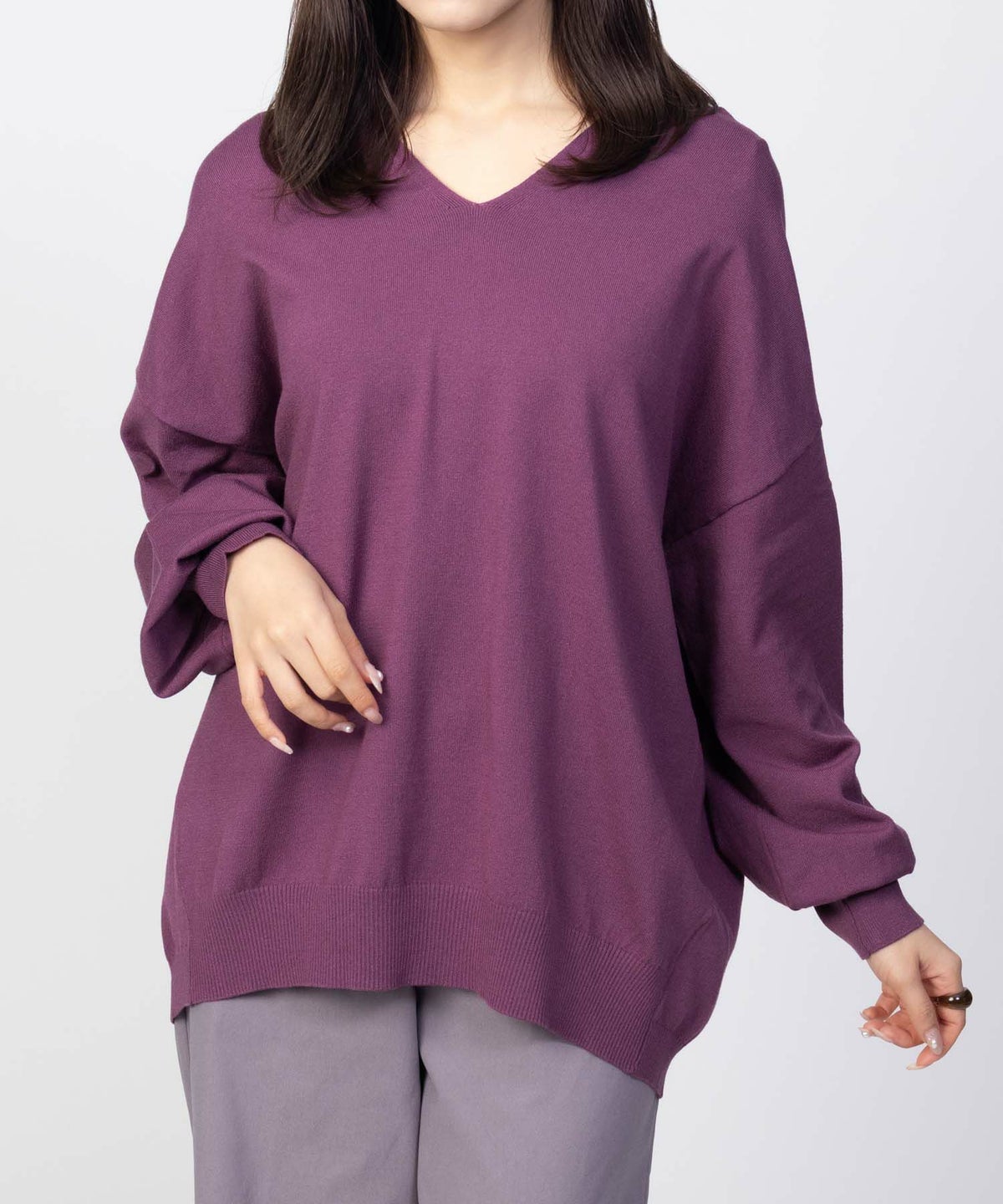 HusHusH Vネックコクーンニット レディース