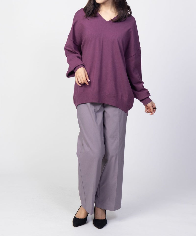 [期間限定knit]HusHusH  Vネックコクーンニット レディース商品画像-14