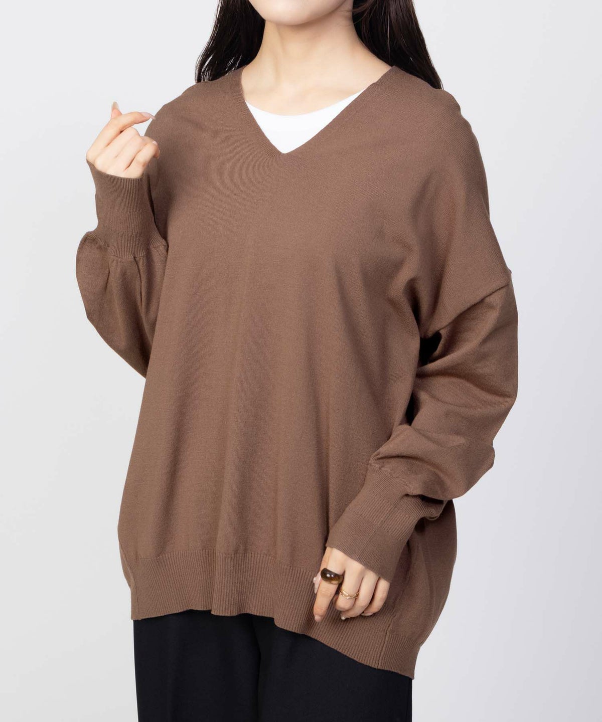 HusHusH Vネックコクーンニット レディース