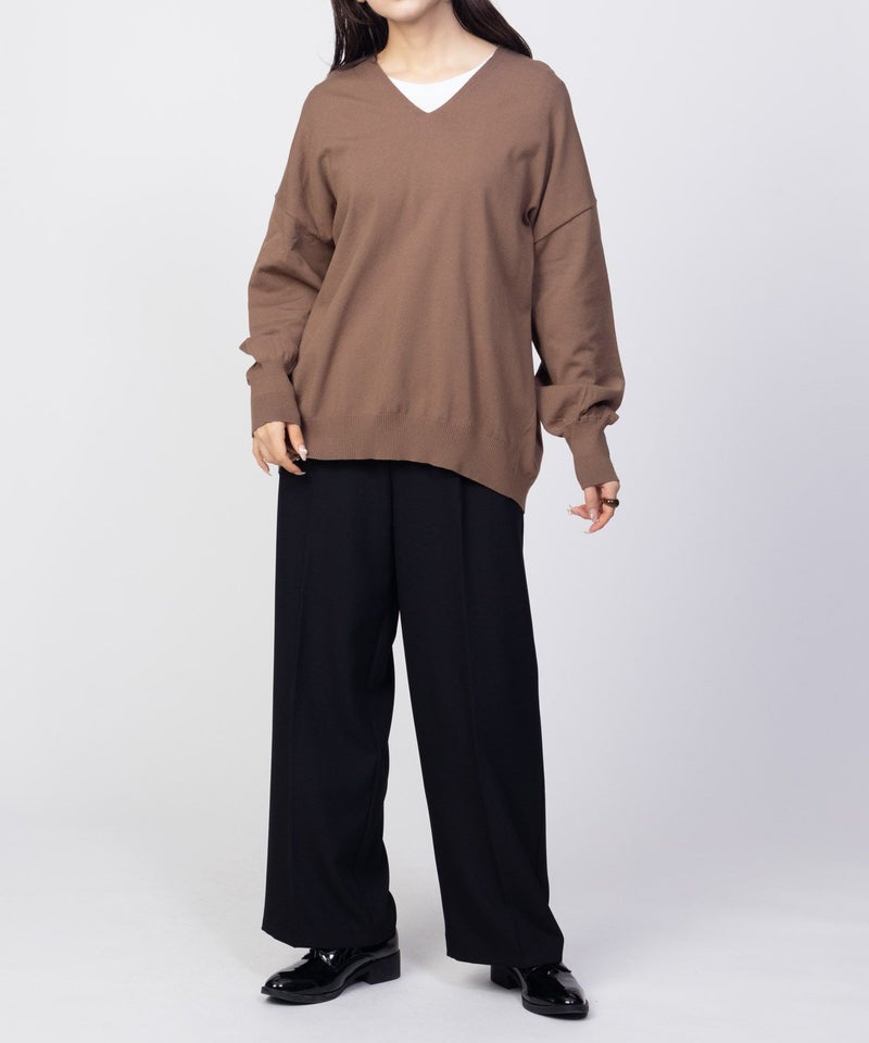 [期間限定knit]HusHusH  Vネックコクーンニット レディース商品画像-18