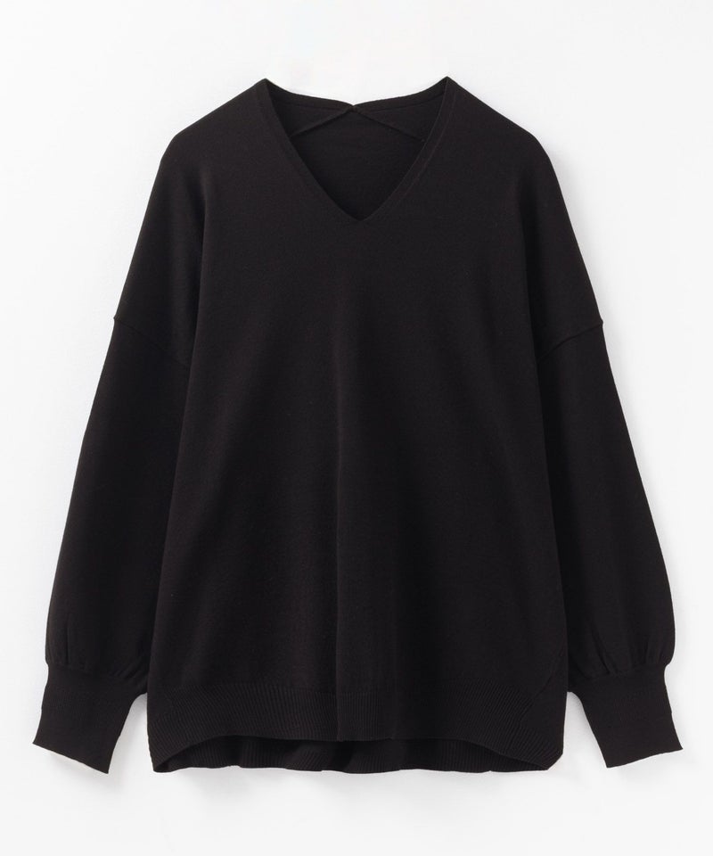 [期間限定knit]HusHusH  Vネックコクーンニット レディース商品画像-19