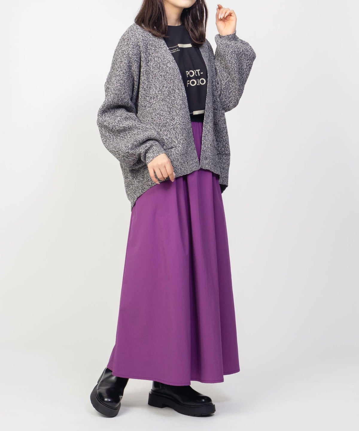 HusHusH ツイルタックマキシスカート レディース