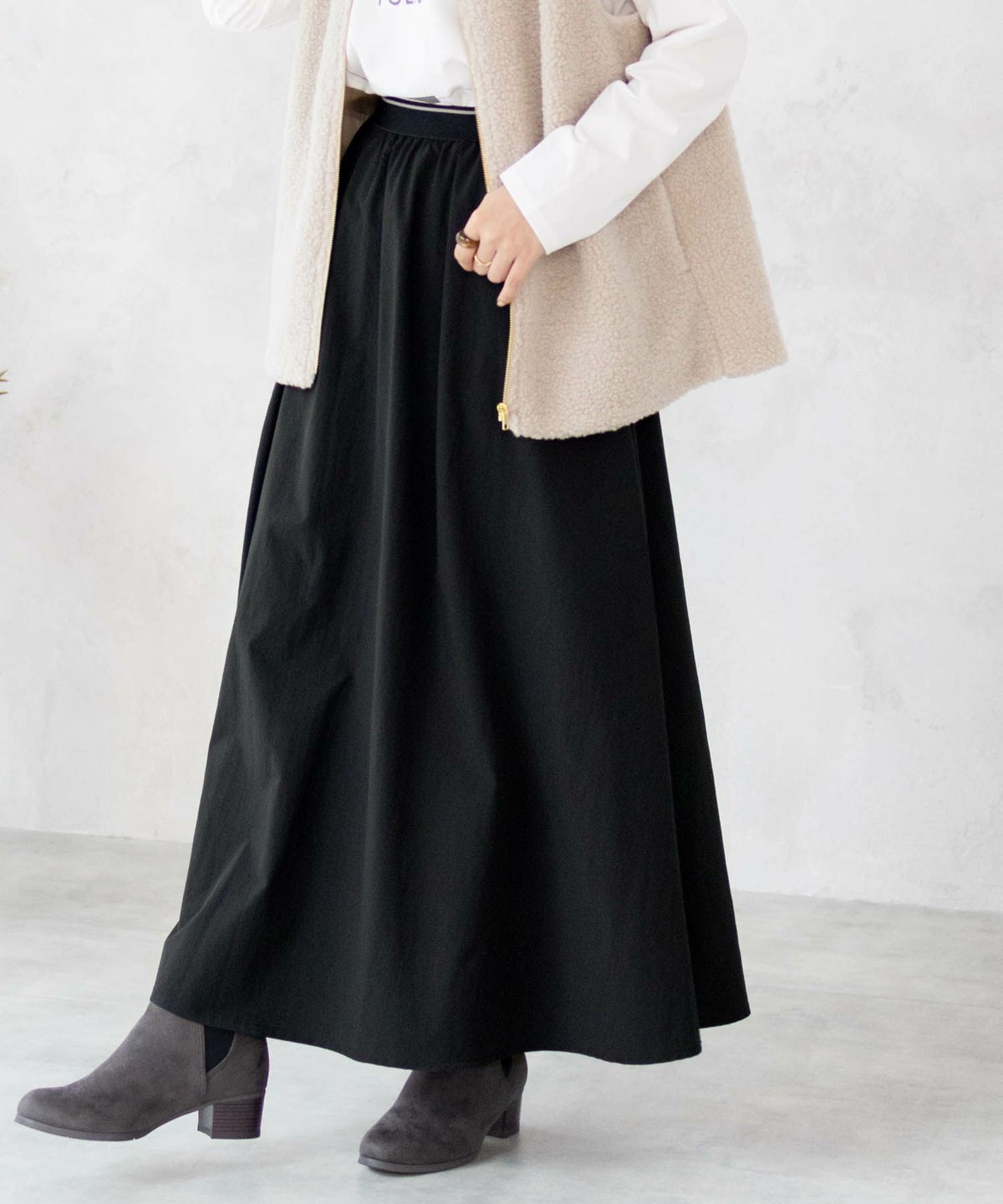 HusHusH ツイルタックマキシスカート レディース