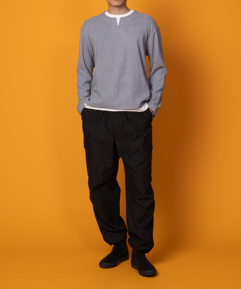 NAVY 温℃ 両面起毛キーネックフェイクTシャツ メンズ商品画像-4