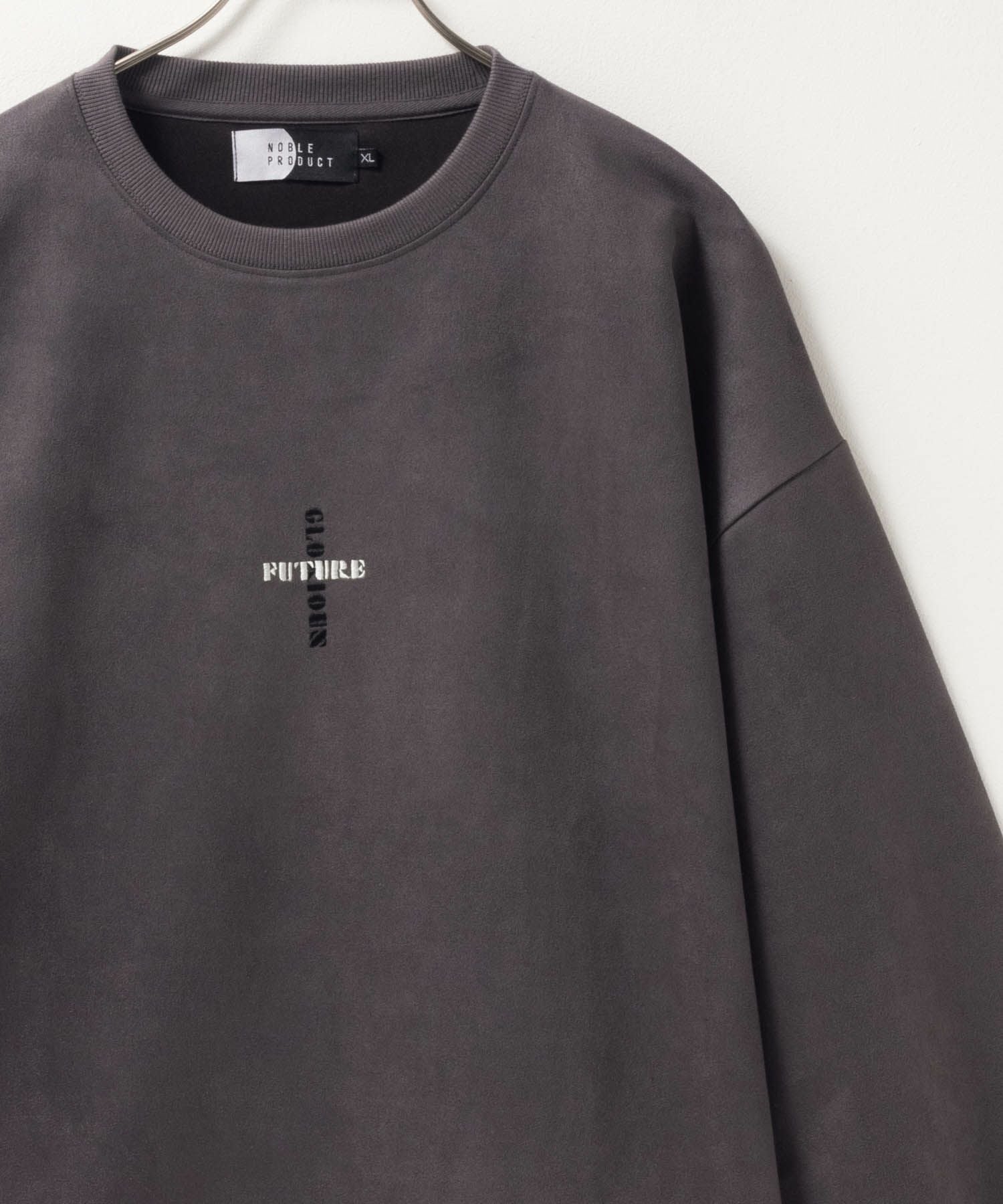 NOBLE PRODUCT ポンチ素材 スエードライククルーネック メンズ