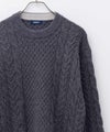 [期間限定knit]NAVY  快適ニット ケーブル編み メンズ商品サムネイル-2
