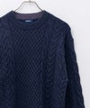 [期間限定knit]NAVY  快適ニット ケーブル編み メンズ商品サムネイル-3