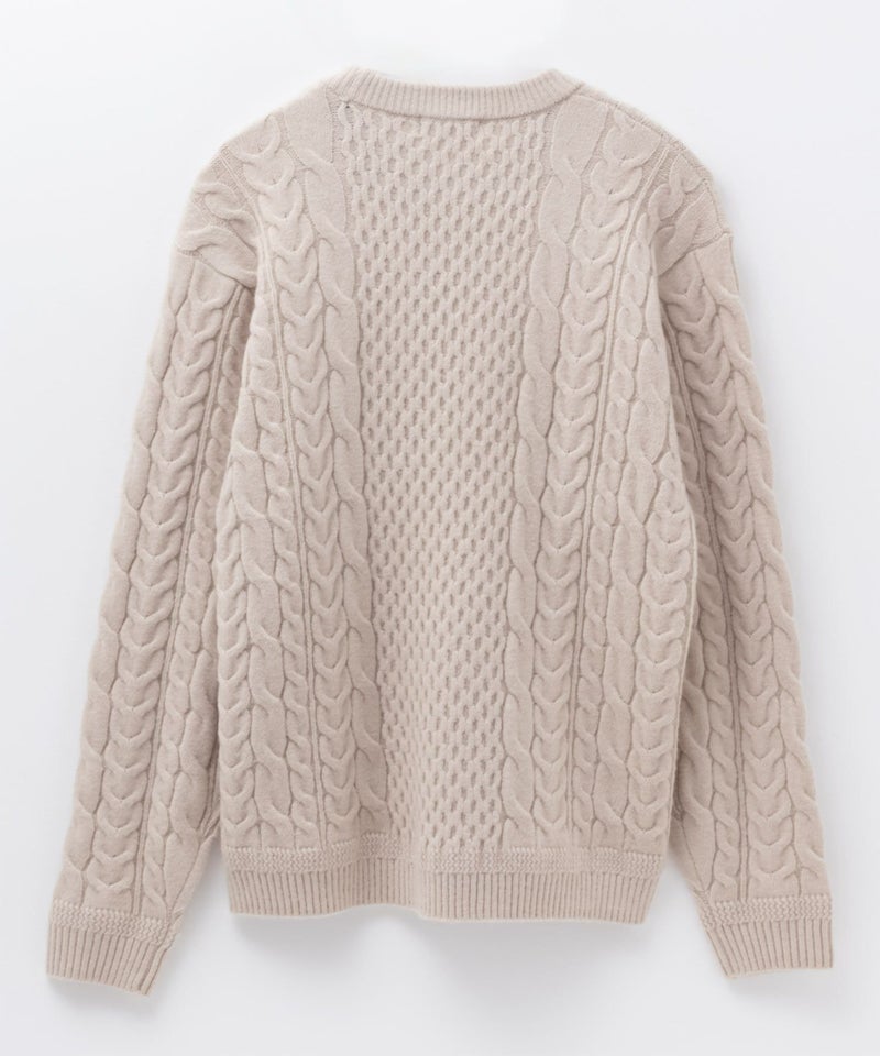 [期間限定knit]NAVY  快適ニット ケーブル編み メンズ商品画像-6