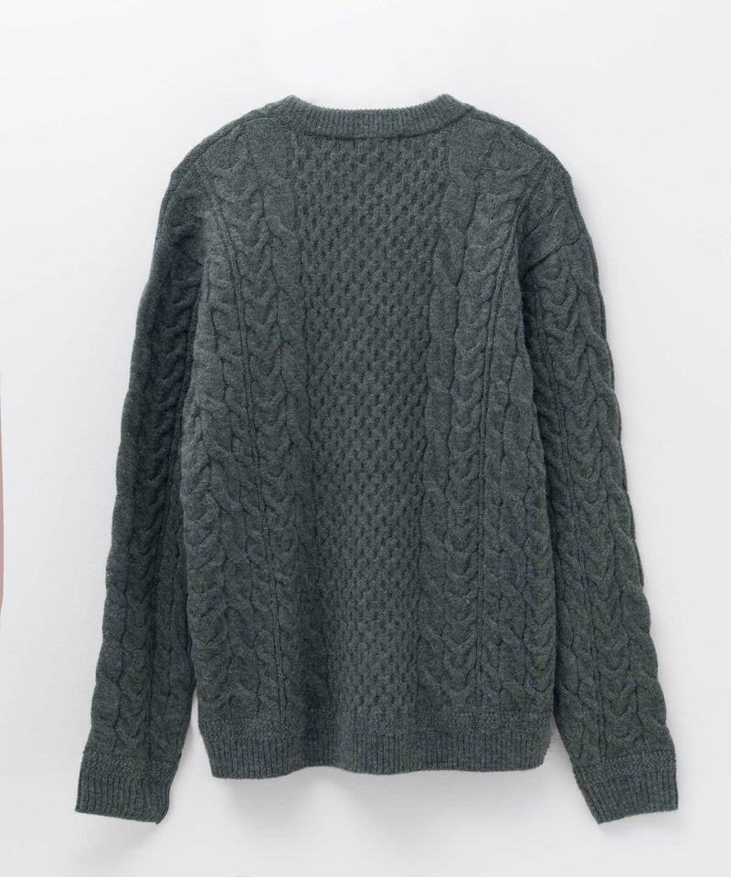 [期間限定knit]NAVY  快適ニット ケーブル編み メンズ商品画像-12