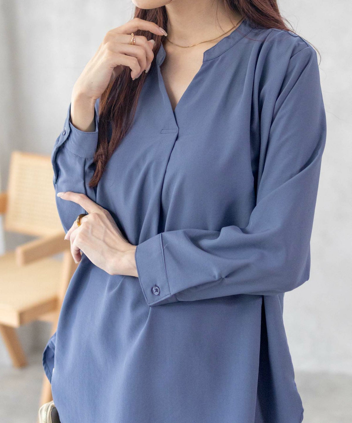 nAvy スキッパー7分袖プルオーバー レディース