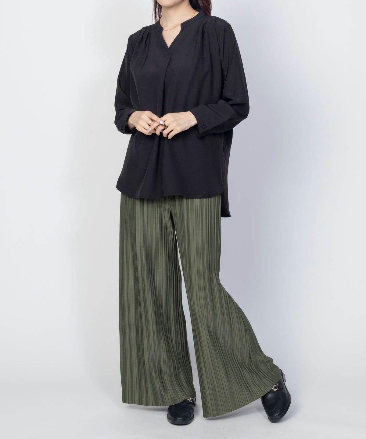 nAvy スキッパー7分袖プルオーバー レディース