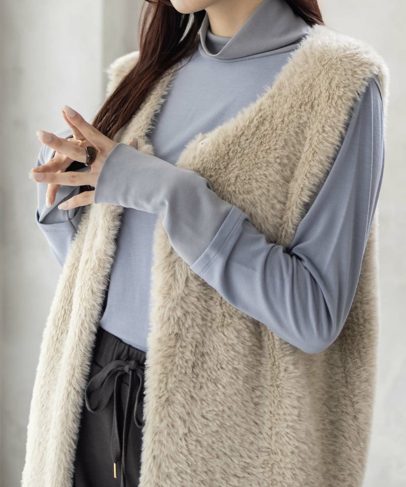 HusHusH チュール使いハイネックインナー レディース メール便 対応商品商品画像-3